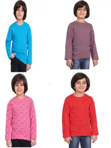 BAESD Pack Of 4 Boys Round Neck Cotton T-shirts
