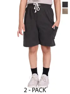 BAESD Boys Pack of 2 Mid-Rise Cotton Shorts