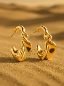 Rubans Voguish Gold-Plated Circular Half Hoop Earrings