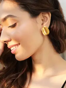 Rubans Voguish Gold-Plated Circular Stud Earrings