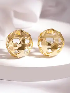 Rubans Voguish Gold-Plated Circular Studs Earrings