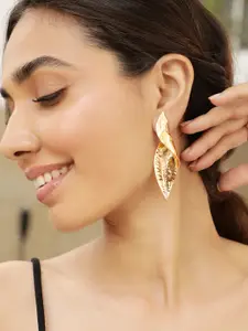 Rubans Voguish Gold-Plated Drop Earrings