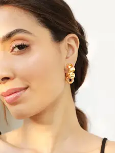 Rubans Voguish Gold-Toned Circular Studs Earrings