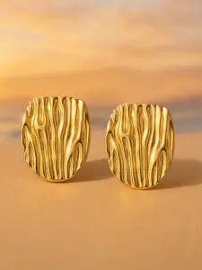 Rubans Voguish 
18k Gold Plated Tarnish-Free Waterproof Demi-Fine Circular Studs