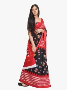 KIAARON Ethnic Motifs Pure Cotton Block Print Saree