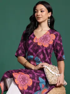 Sangria Floral Printed Floral Kurta