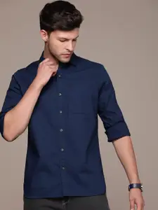 WROGN Self Design Slim Fit Pure Cotton Casual Shirt