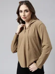 SHOWOFF Long Sleeves Hooded Front-Open Sweatshirt