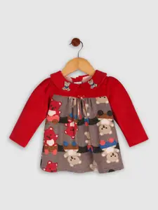 BAESD Girls Cartoon Characters Print Peter Pan Collar A-Line Dress