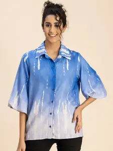Moomaya Abstract Printed Spread Collar Casual Shirt