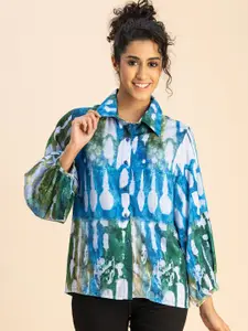 Moomaya Abstract Printed Spread Collar Casual Shirt