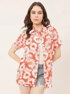 Moomaya Floral Printed Spread Collar Casual Shirt
