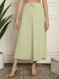 NEUDIS Ribbed Flared Maxi Skirt