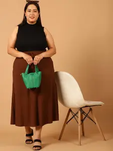 NEUDIS Ribbed Flared Midi Skirt