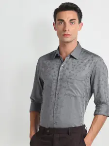 Arrow Spread Collar Floral Opaque Printed Cotton Formal Shirt