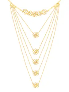 GIVA Sterling Silver Gold-Plated Layered Necklace