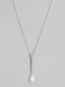 Carlton London Gold-Plated Pearl Necklace