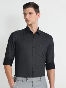 Arrow Spread Collar Long Sleeves Micro Ditsy Slim Fit Opaque Printed Formal Shirt