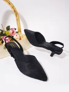 JM Looks Pointed Toe Kitten Pumps