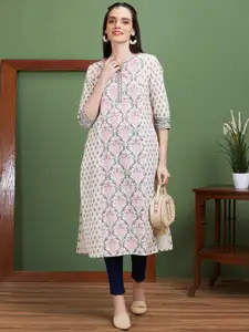 Globus Ethnic Motifs Printed Straight Kurta