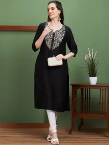 Globus Women Ethnic Motifs Yoke Design Thread Work Straight Kurta