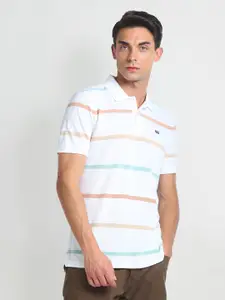 Arrow Sport Striped Polo Collar Cotton T-shirt