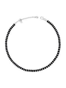GIVA 925 Silver-Plated Beads Studded Anklet