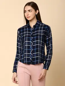 V-Mart Long Sleeves Regular Fit Cotton Tartan Checks Opaque Checked Casual Shirt