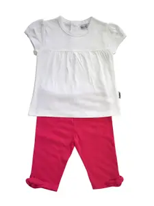 milou Girls Short Sleeves Pure Cotton Top With Trousers