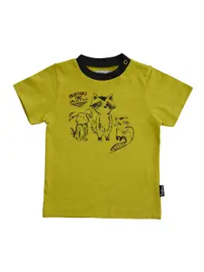 milou Boys Typography Printed Round Neck Short Sleeves Cotton T-shirt
