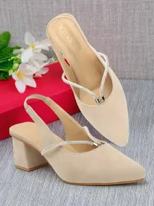 ICONICS Pointed Toe Block Heeled Pumps