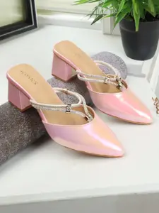 ICONICS Pointed Toe Block Heeled Mary Janes