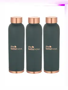 The Better Home Teal 3 Pieces Copper Water Bottle 1 Ltr