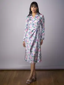 SALT ATTIRE success-suits-her Floral Print Fit & Flare Midi Dress