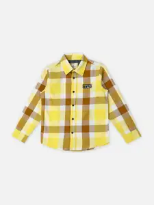 Pepe Jeans Taft Boys Spread Collar Twill Checked Pure Cotton Casual Shirt