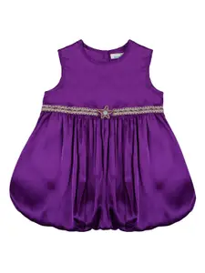 BAESD Girls Round Neck Sleeveless Gathered Balloon Dress