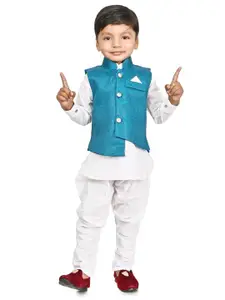 BAESD Boys Pure Cotton Mandarin Collar Regular Kurta with Pyjamas