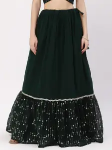 studio rasa Embroidered Tiered Maxi Skirt With Can-Can