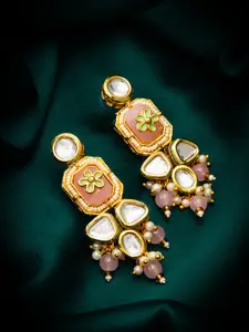 aadita Gold-Plated Contemporary Drop Earrings