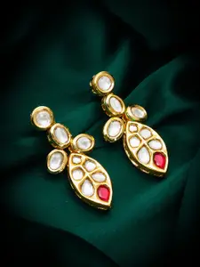 aadita Gold-Plated Contemporary Drop Earrings