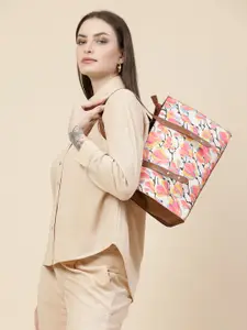 Sangria Floral Printed Zip Detail Handbags Up to 12 inch