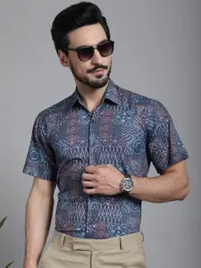 Indian Needle Classic Geomeric Printed Formal Shirt