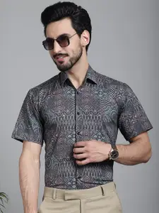Indian Needle Classic Geometric Printed Formal Shirt