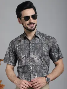 Indian Needle Classic Ethnic Motif Printed Formal Shirt