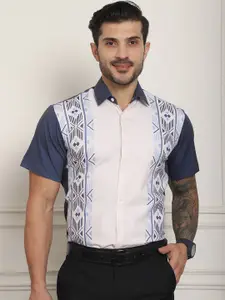 Indian Needle Classic Geometric Printed Formal Shirt