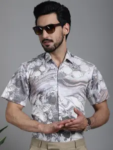 Indian Needle Classic Fit Floral Printed Formal Shirt