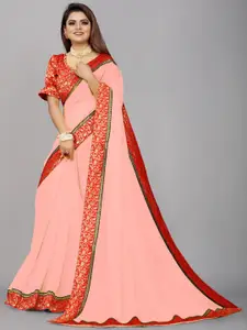 SM TRENDZ Floral Woven Design Zari Pure Georgette Bhagalpuri Saree