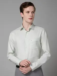 Cantabil Comfort Checked Spread Collar Long Sleeves Cotton Formal Shirt