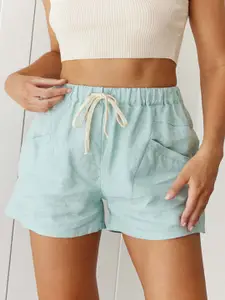 KPOP Blue Women Mid-Rise Shorts