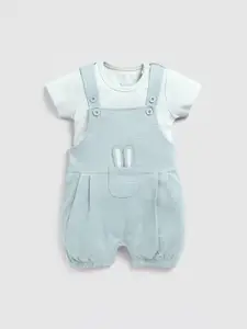 BABY GO Infant Boys Slim Fit Pure Cotton Dungaree With T-Shirt